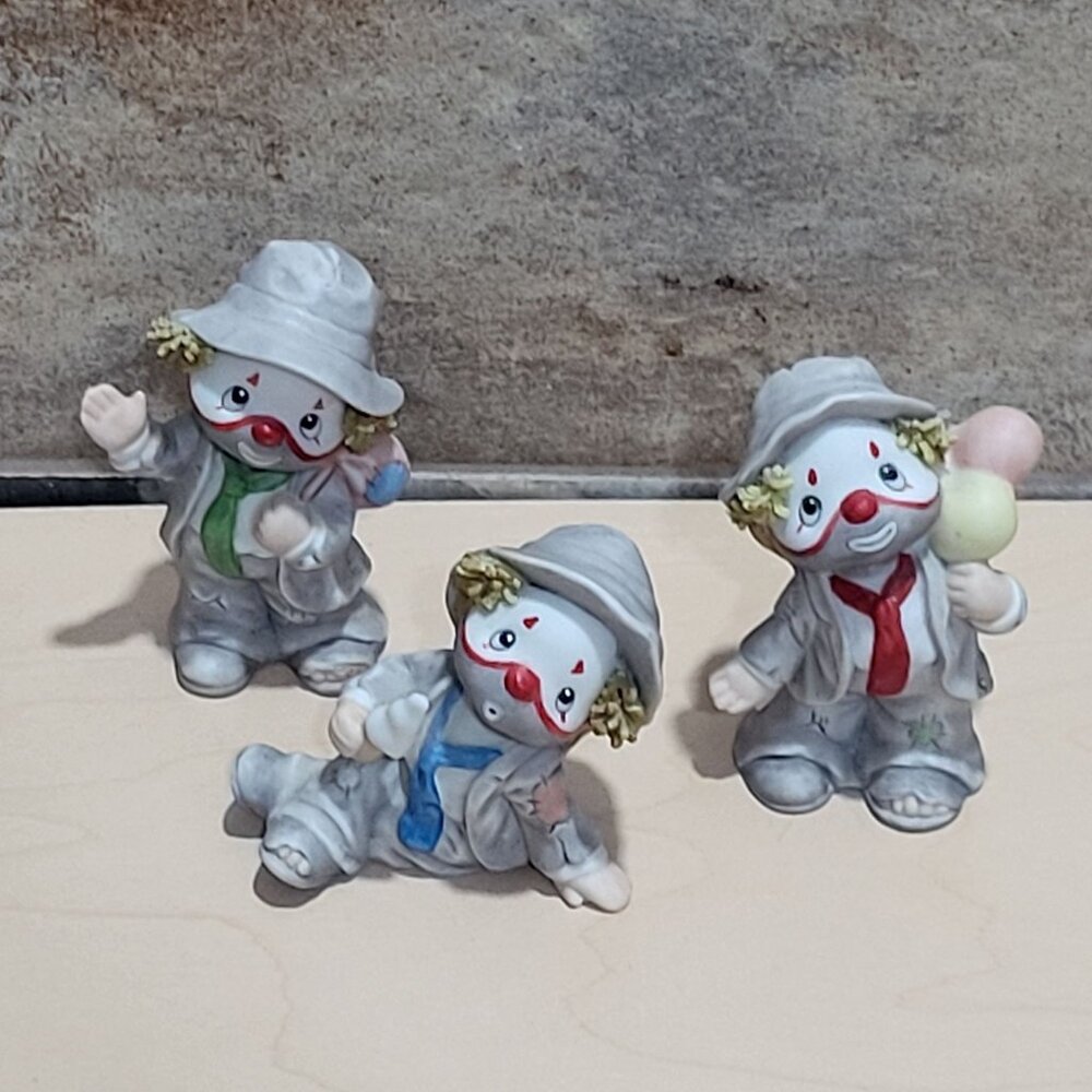 Vintage Lil Vagabond Clown Figurines 1986 Set of 3